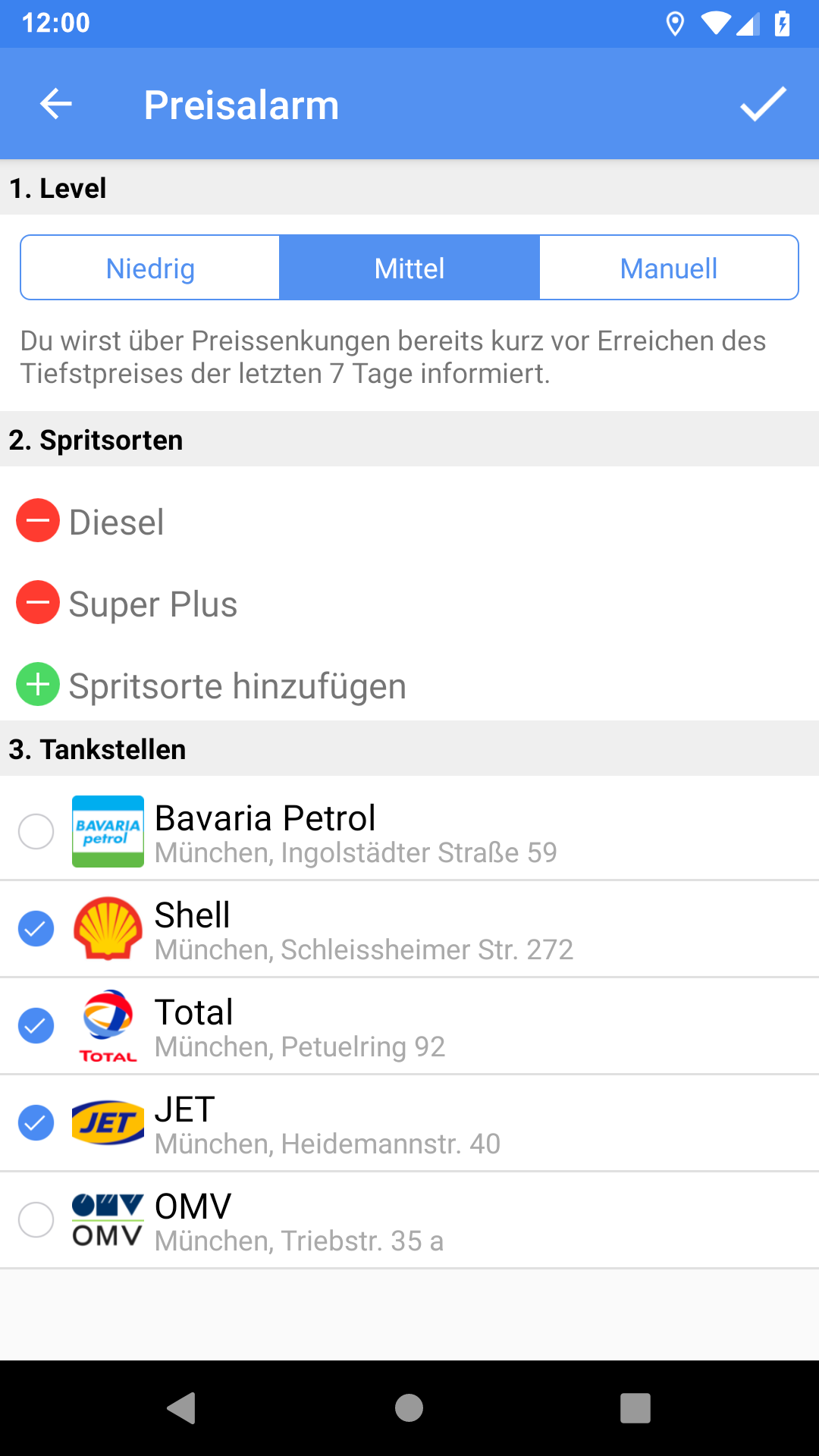 Screenshot Preisalarm