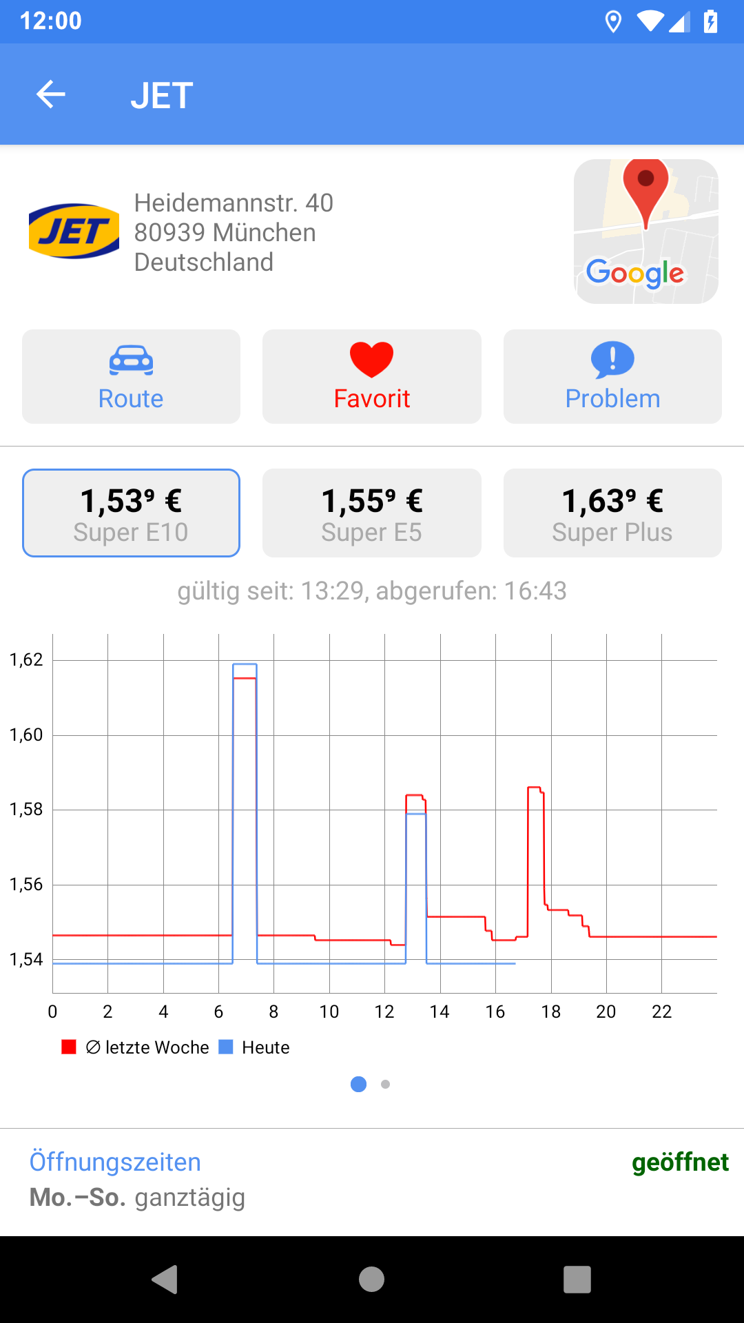 Screenshot Preisstatistiken