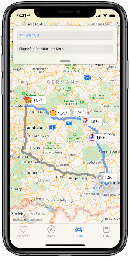 Screenshot Route